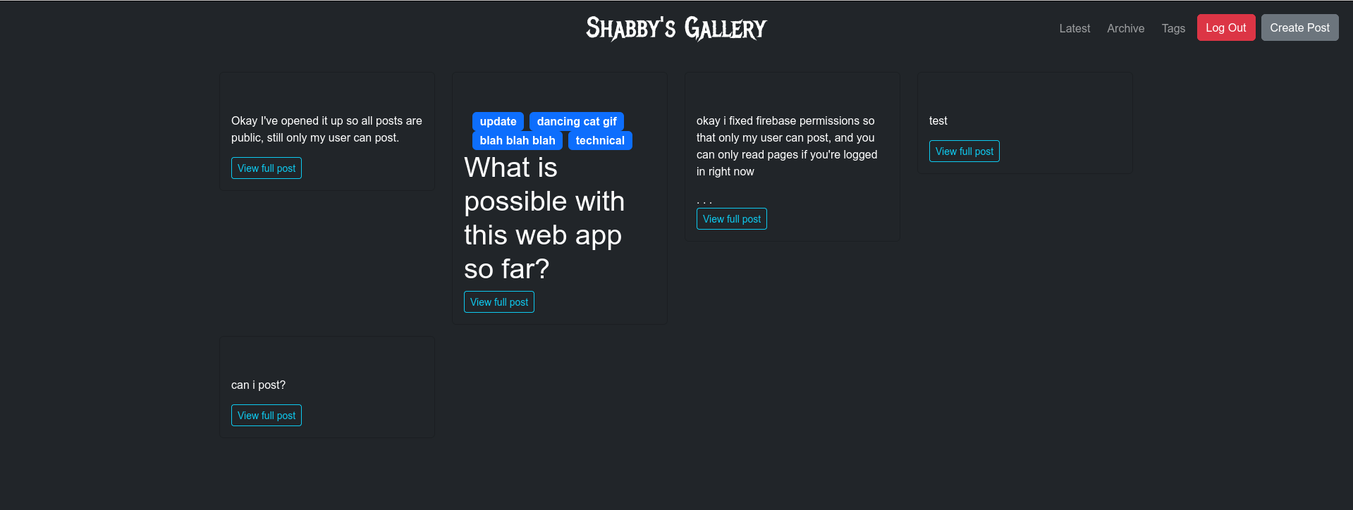 Shabby&rsquo;s Gallery App Archive Page
