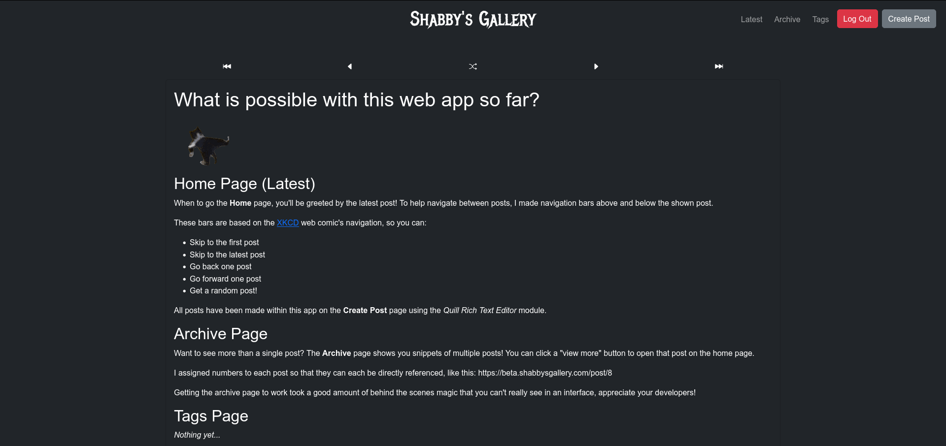 Shabby&rsquo;s Gallery App Home Page